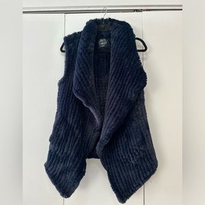 Navy Fur Vest